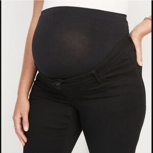 Old Navy Maternity Full Panel Rockstar Super Skinny Black Jeans (10) NWT!